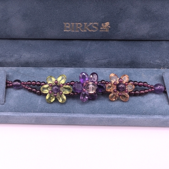 Floral Peridot Amethyst Garnet & Citrine Bracelet - Picture 1 of 5